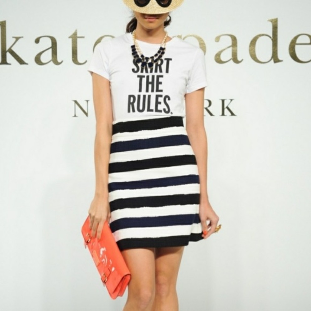 Kate Spade Skirt the Rules Striped Skirt Sz 6